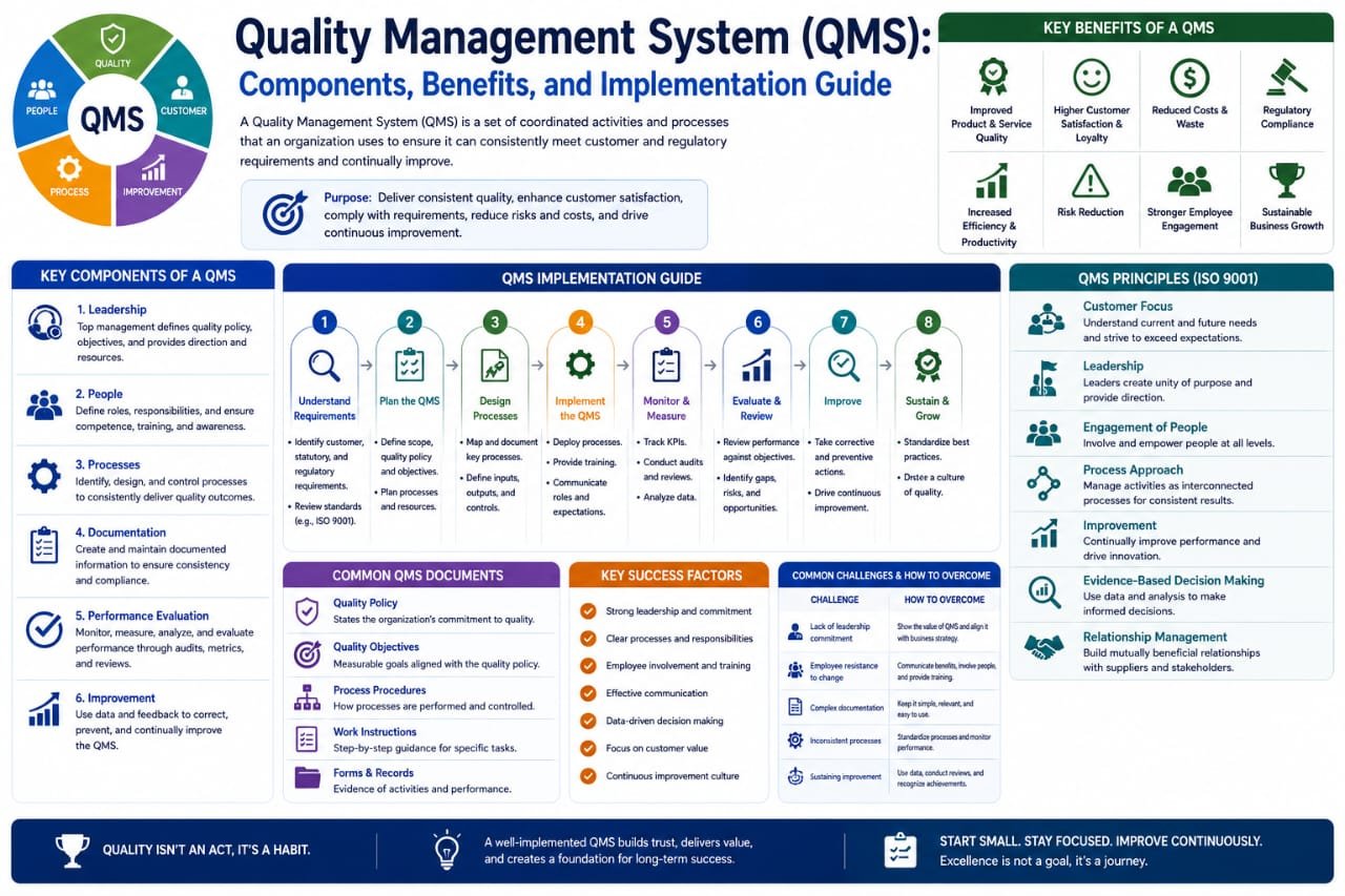 Quality Management System (QMS): Components, Benefits, and Implementation Guide